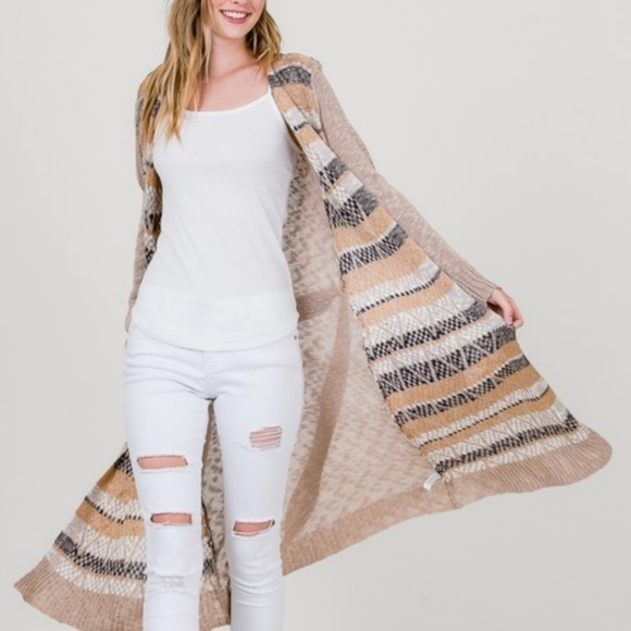 Sweaters - OPEN FRONT KNIT CARDIGAN